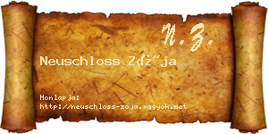 Neuschloss Zója névjegykártya